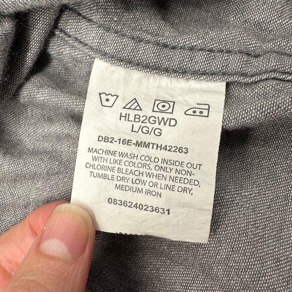 Wrangler Long Sleeve Shirt Mens Large Cotton Casual Button Up Gray Pockets - Picture 6 of 7